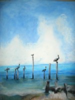 Pastels gras sur papier